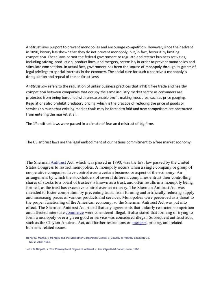 The Internationalisation of Antitrust Policy